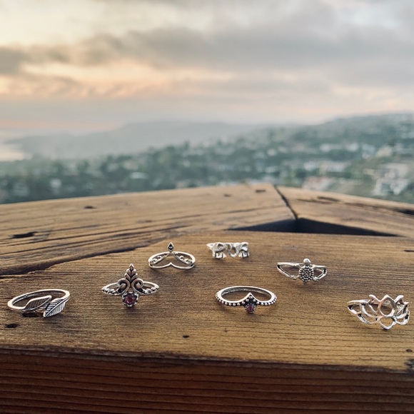 HAKAN ♡ Boho Midi Rings Set - Picture 4 of 8